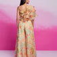 Rajwada Multicolor Organza Printed Stitched Co-Ord Set For Women