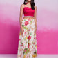 Rajwada Magenta Organza Printed Stitched Co-Ord Set For Women