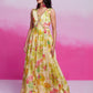 Rajwada Green Organza Printed Stitched Gown For Women