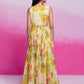 Rajwada Green Organza Printed Stitched Gown For Women