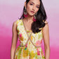 Rajwada Green Organza Printed Stitched Gown For Women