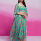 Rajwada Teal Georgette Printed Stitched Co-Ord Set For Women