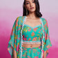 Rajwada Teal Georgette Printed Stitched Co-Ord Set For Women