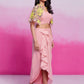 Rajwada Light Pink Organza Solid Co-Ord Set For Women