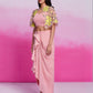Rajwada Light Pink Organza Solid Stitched Co-Ord Set For Women