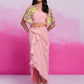 Rajwada Light Pink Organza Solid Stitched Co-Ord Set For Women