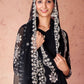 Rajwada Black Georgette Embroidered Stitched Gown For Women
