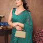 Rajwada Green Silk Blend Embellished Saree With Unstitched Blouse For Women