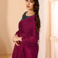 Rajwada Pink Satin Chiffon Embellished Saree With Unstitched Blouse For Women