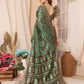 Rajwada Green Cotton Printed Saree With Unstitched Blouse For Women