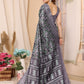 Rajwada Grey Cotton Printed Saree With Unstitched Blouse For Women