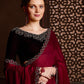 Rajwada Pink Satin Chiffon Embellished Saree With Unstitched Blouse For Women