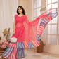Rajwada Pink Georgette Printed Saree With Unstitched Blouse For Women