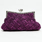 Rajwada Wine Suede Embellished Clutch For Women