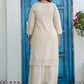 Rajwada Cream Silk Blend Embroidered Kurta Set For Women