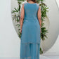 Rajwada Teal Blue Silk Blend Embellished Kurta Set For Women
