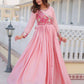 Rajwada Light Pink Cotton Blend Embroidered Gown For Women
