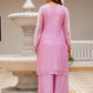 Rajwada Light Pink Silk Blend Embroidered Kurta Set For Women