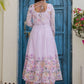 Rajwada Lavender Oraganza Embellished Kurta Set For Women