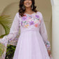 Rajwada Lavender Oraganza Embellished Kurta Set For Women