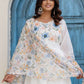 Rajwada White Oraganza Embellished Kurta Set For Women