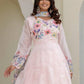 Rajwada Light Pink Oraganza Embellished Kurta Set For Women