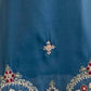 Rajwada Teal Blue Silk Blend Embroidered Kurta Set For Women