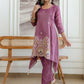Rajwada Dusty Mauve Silk Blend Embroidered Kurta Set For Women