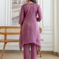 Rajwada Dusty Mauve Silk Blend Embroidered Kurta Set For Women
