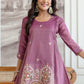 Rajwada Dusty Mauve Silk Blend Embroidered Kurta Set For Women