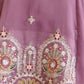 Rajwada Dusty Mauve Silk Blend Embroidered Kurta Set For Women