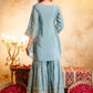 Rajwada Light Blue Organza Embroidered Kurta Set For Women