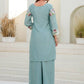Rajwada Sea Green Georgette Embroidered Kurta Set For Women