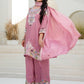Rajwada Pastel Pink Georgette Embroidered Kurta Set For Women
