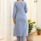 Rajwada Pastel Blue Cotton Blend Embroidered Kurta Set For Women