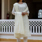 Rajwada White Cotton Blend Embroidered Kurta Set For Women