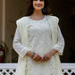 Rajwada White Cotton Blend Embroidered Kurta Set For Women