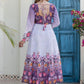 Rajwada Lavender And White Cotton Blend Printed Kurta Set For Women
