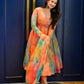 Rajwada Multicolor Printed Organza Stitched Kurta Set For Women