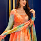 Rajwada Multicolor Printed Organza Stitched Kurta Set For Women