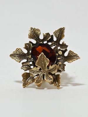 Rajwada Golden Alloy Embellished Ring For Women