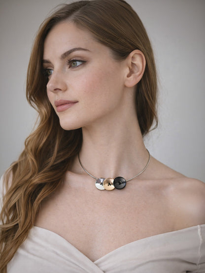 Rajwada Grey Alloy Metallic Design Neckpiece For Women