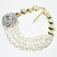 Rajwada White Alloy Beaded Pearl Neckpiece For Women