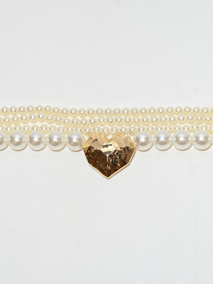 Rajwada White Alloy Pearl Neckpiece For Women