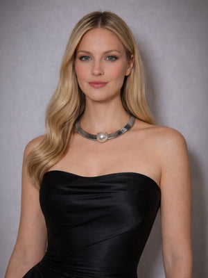 Rajwada Silver Alloy Pearl Neckpiece For Women