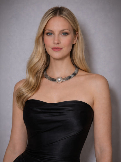 Rajwada Silver Alloy Pearl Neckpiece For Women