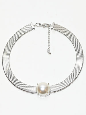 Rajwada Silver Alloy Pearl Neckpiece For Women