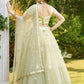 Rajwada Pista Green Net Embellished Semi-Stitched Lehenga For Women