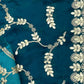 Rajwada Teal Embroidered Silk Blend Saree With Unstitched Blouse For Women