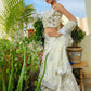 Rajwada Women Off White Silk Blend Stitched Lehenga Choli